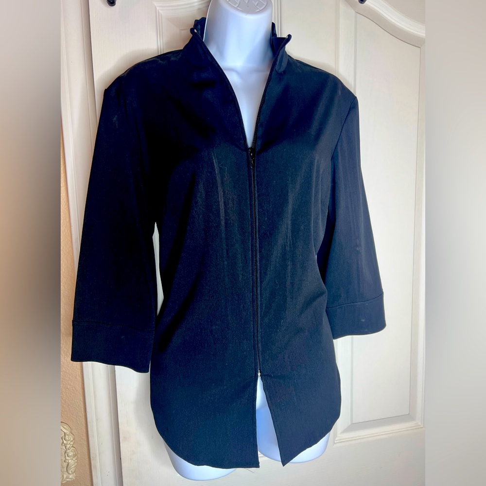 BLACK ZIP FRONT BLOUSE FROM EXPRESS